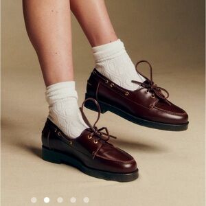 Sezane Caroline Chocolate Leather Loafers